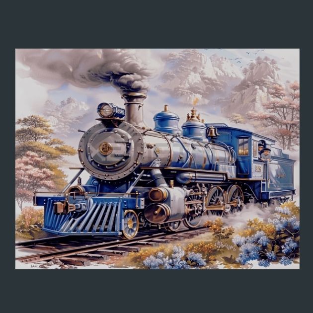 Retro-Train-3-Metal-Prints