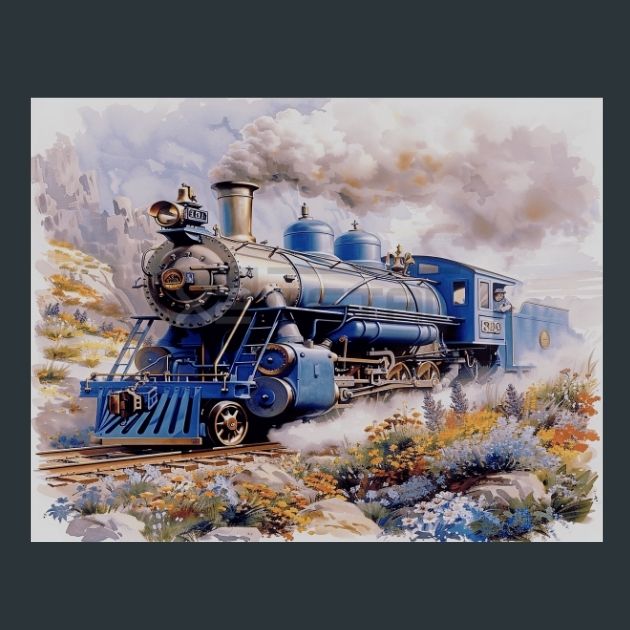 Retro-Train-6-Metal-Prints