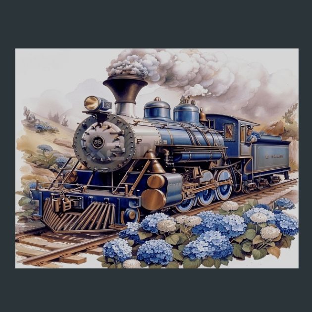 Retro-Train-7-Metal-Prints