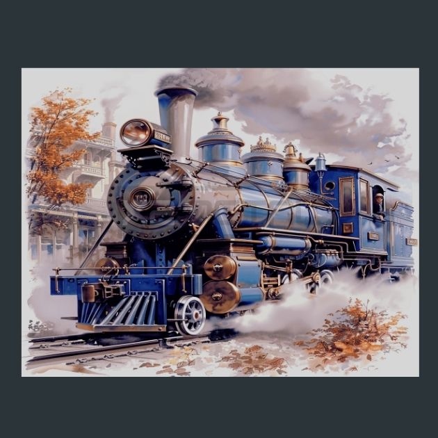 Retro-Train-9-Metal-Prints