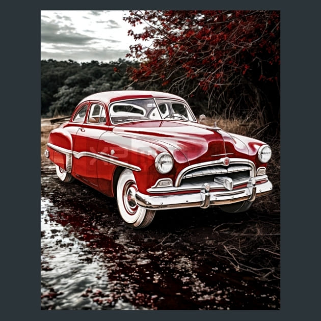 Retro Car Rides 17 Metal Wall Art and Desktop Mouse Pad by X2Metal