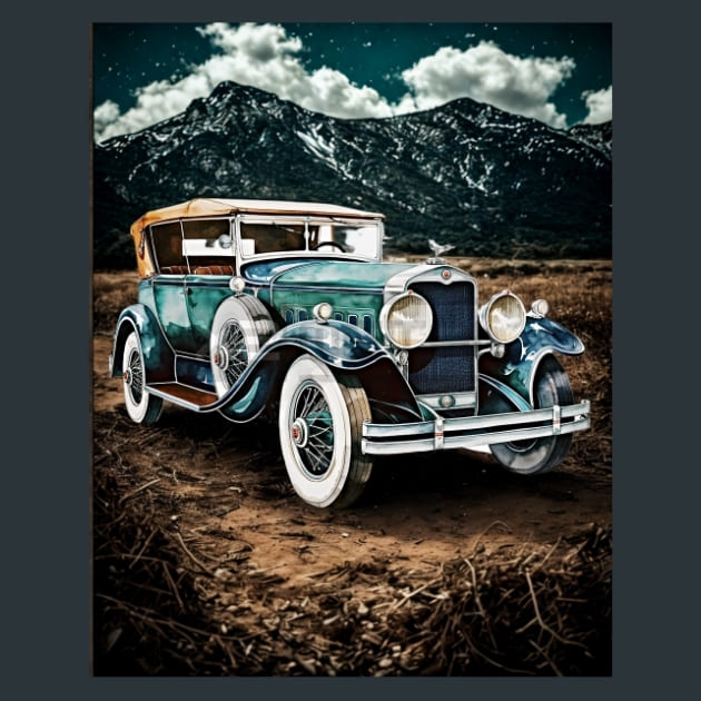 Retro Car Rides 18 Metal Wall Art and Desktop Mouse Pad by X2Metal
