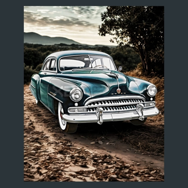 Retro Car Rides 19 Metal Wall Art and Desktop Mouse Pad by X2Metal