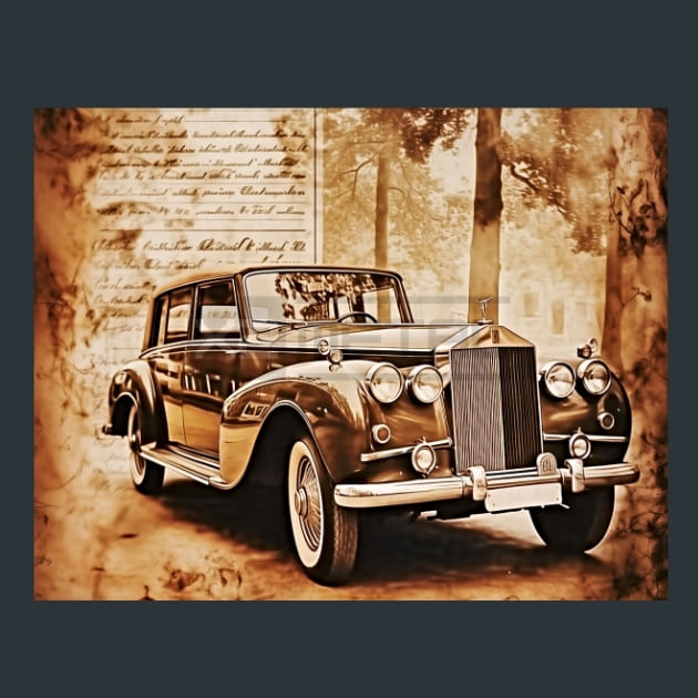Retro Car Rides 1 Metal Wall Art and Desktop Mouse Pad by X2Metal