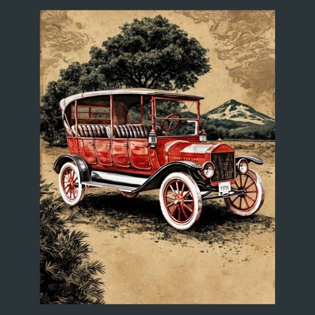 Retro Car Rides 20 Metal Wall Art and Desktop Mouse Pad by X2Metal