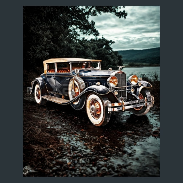 Retro Car Rides 22 Metal Wall Art and Desktop Mouse Pad by X2Metal
