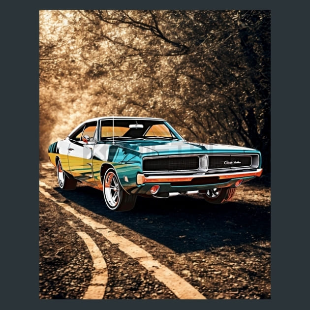 Retro Car Rides 24 Metal Wall Art and Desktop Mouse Pad by X2Metal