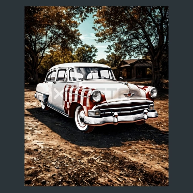 Retro Car Rides 25 Metal Wall Art and Desktop Mouse Pad by X2Metal