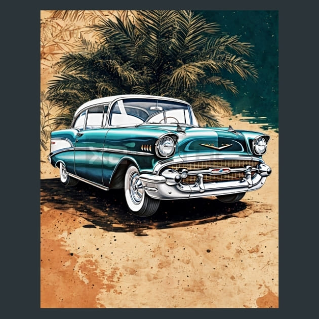 Retro Car Rides 26 Metal Wall Art and Desktop Mouse Pad by X2Metal