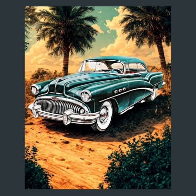 Retro Car Rides 27 Metal Wall Art and Desktop Mouse Pad by X2Metal