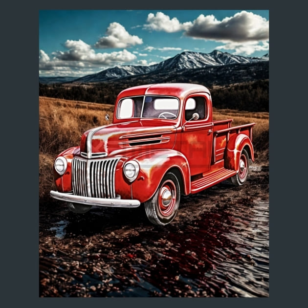 Retro Car Rides 31 Metal Wall Art and Desktop Mouse Pad by X2Metal