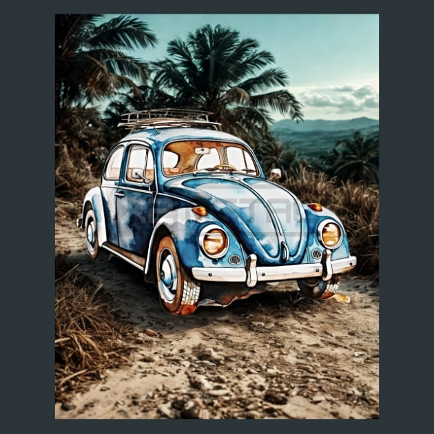 Retro Car Rides 4 Metal Wall Art and Desktop Mouse Pad by X2Metal