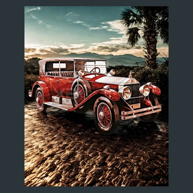 Retro Car Rides 7 Metal Wall Art and Desktop Mouse Pad by X2Metal
