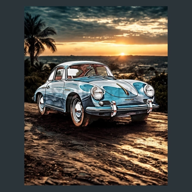 Retro Car Rides 8 Metal Wall Art and Desktop Mouse Pad by X2Metal
