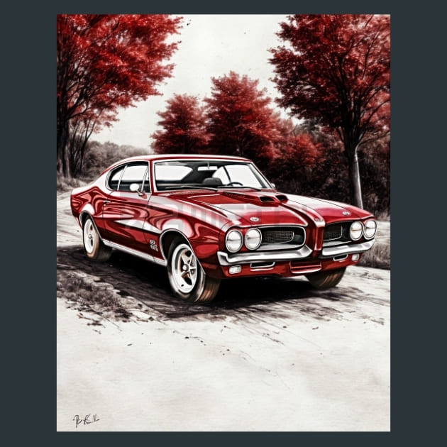 Retro Car Rides 9 Metal Wall Art and Desktop Mouse Pad by X2Metal