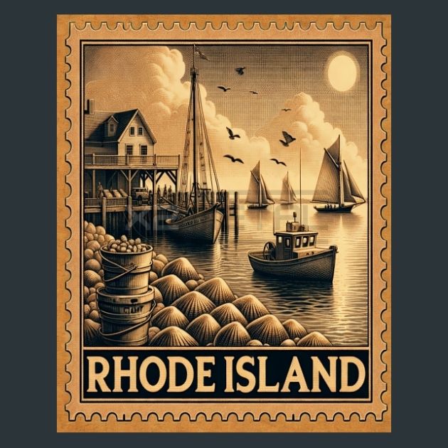 Rhode-Island-Stamp-Metal-Prints