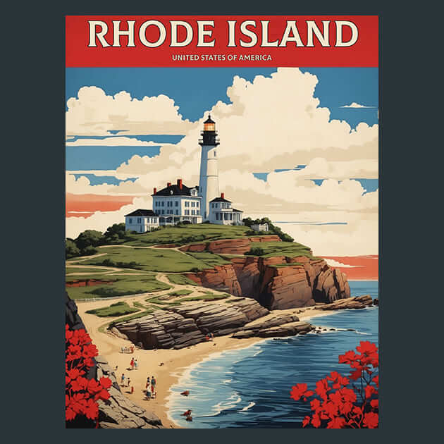 Rhode Island United States Metal Wall Art and Desktop Mouse Pad by X2Metal