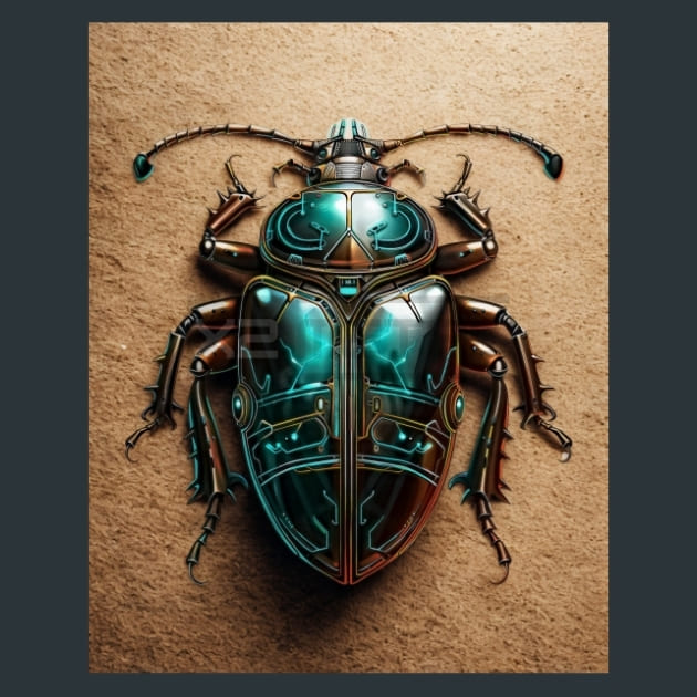 Robotic-Beetle-metal-prints-posters-mouse-pads