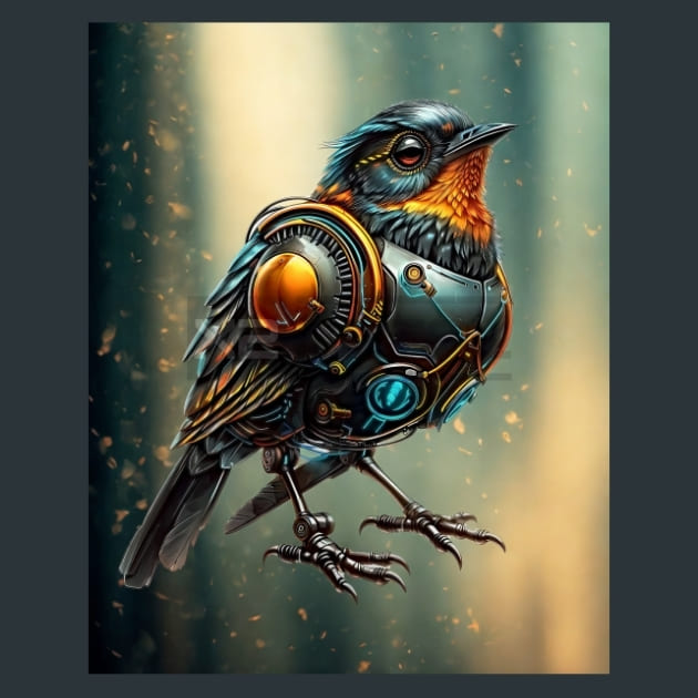 Robotic-Bird-metal-prints-posters-mouse-pads