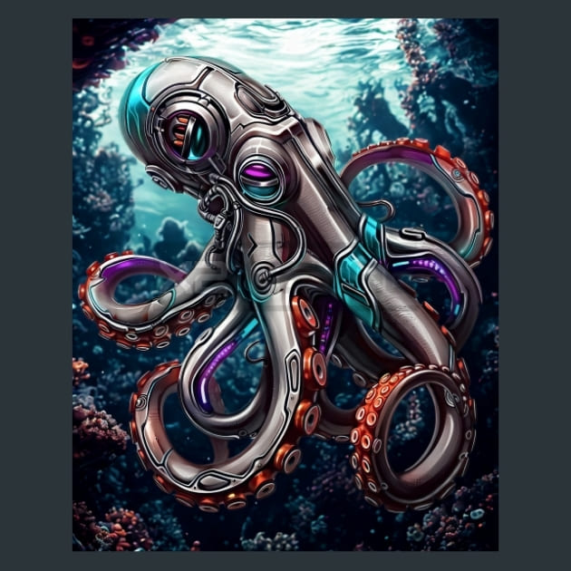 Robotic-Octopus-metal-prints-posters-mouse-pads