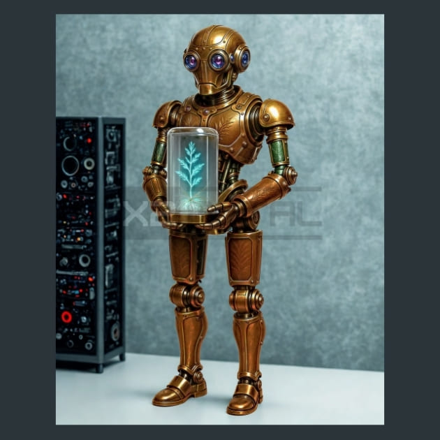 Robotic_Aide-Steampunk_metal_prints_posters_mouse_pads