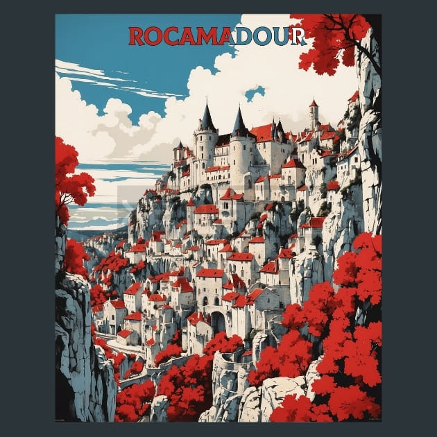 Rocamadour France Metal Wall Art and Desktop Mouse Pad by X2Metal
