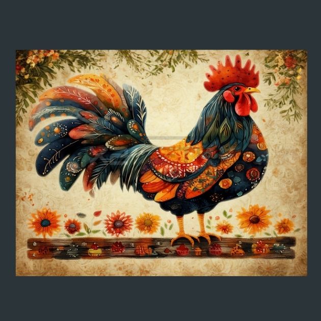 Rooster-Sunrise-17-Metal-Prints