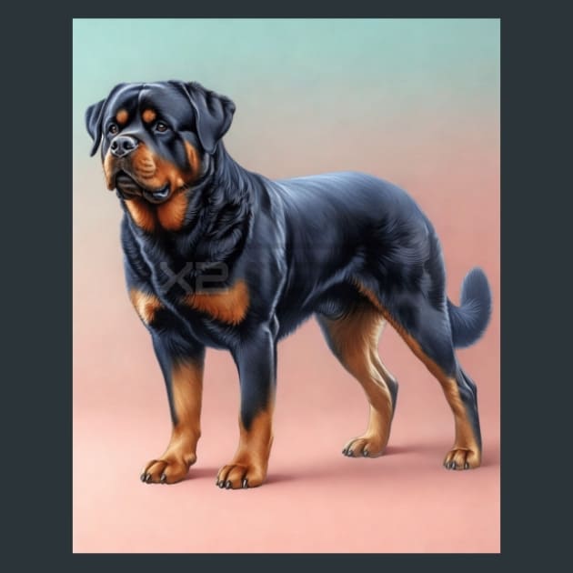 Rottweiler Metal Wall Art and Desktop Mouse Pad by X2Metal