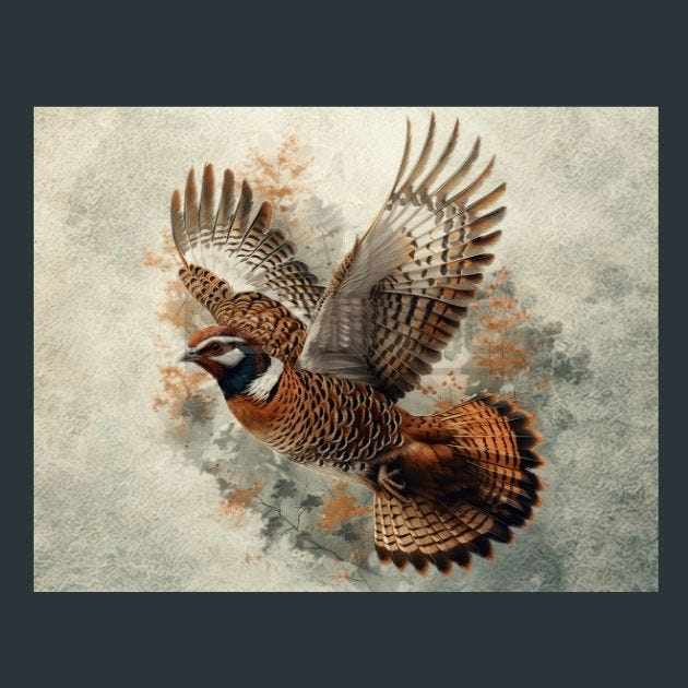 Ruffed Grouse 38 Metal Wall Art and Desktop Mouse Pad by X2Metal
