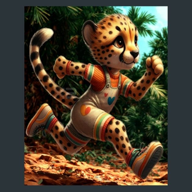 Running Cheetah 20 Metal Wall Art and Desktop Mouse Pad by X2Metal