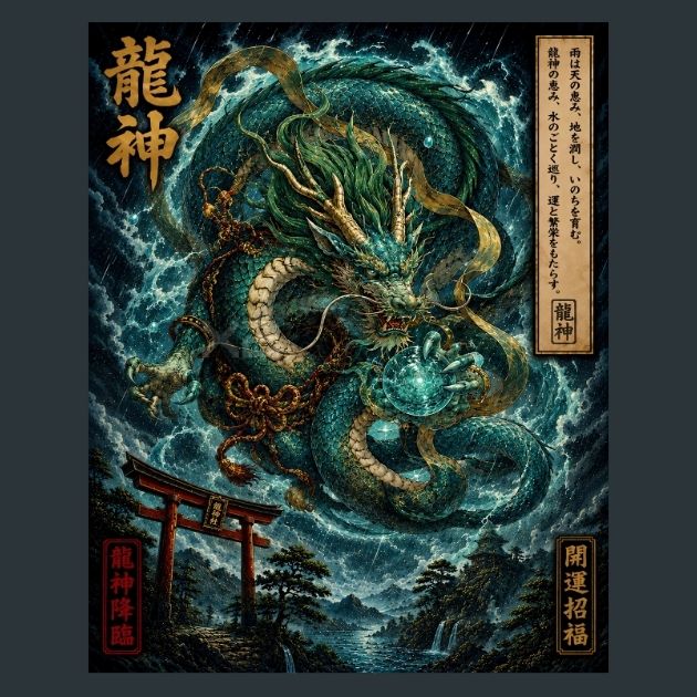 Ryujin-Dragon-God-Japanese-Metal-Print