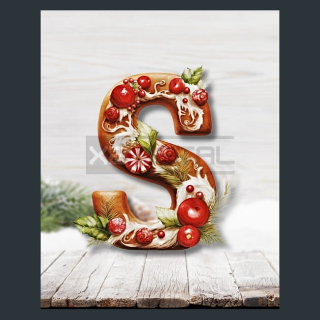 S3 Xmas Letters Metal Wall Art and Desktop Mouse Pad by X2Metal