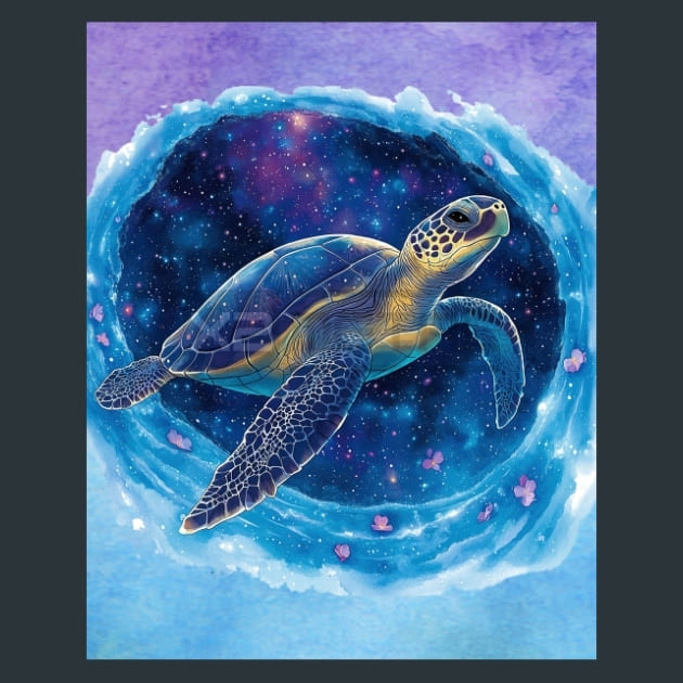 Sacred Shell Turtles Metal Wall Art and Desktop Mouse Pad by X2Metal