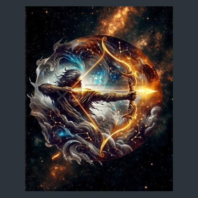 Sagittarius-Celestial-Zodiac-Signs Metal Wall Art and Desktop Mouse Pad by X2Metal