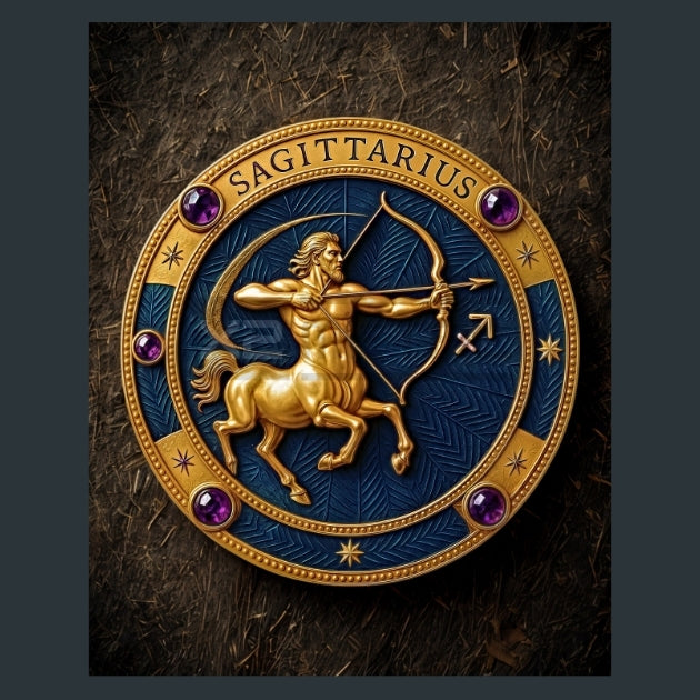 Sagittarius-Zodiac-Renaissance-Western Metal Wall Art and Desktop Mouse Pad by X2Metal