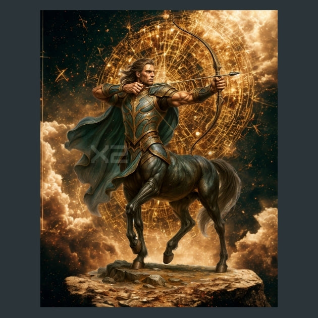 Sagittarius-Zodiac-Signs-Warriors Metal Wall Art and Desktop Mouse Pad by X2Metal