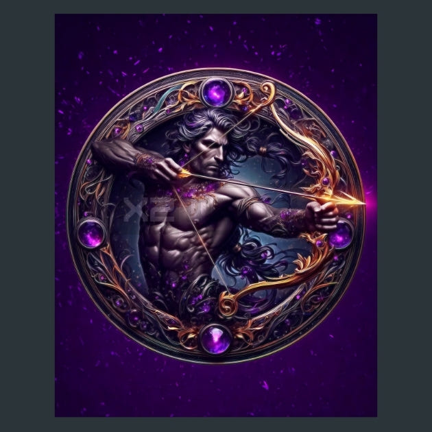 Sagittarius-Zodiacs-Signs1 Metal Wall Art and Desktop Mouse Pad by X2Metal