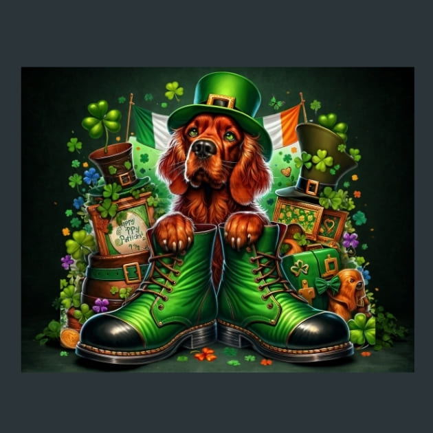 Saint Patricks Day Dog 3 Metal Wall Art and Desktop Mouse Pad by X2Metal