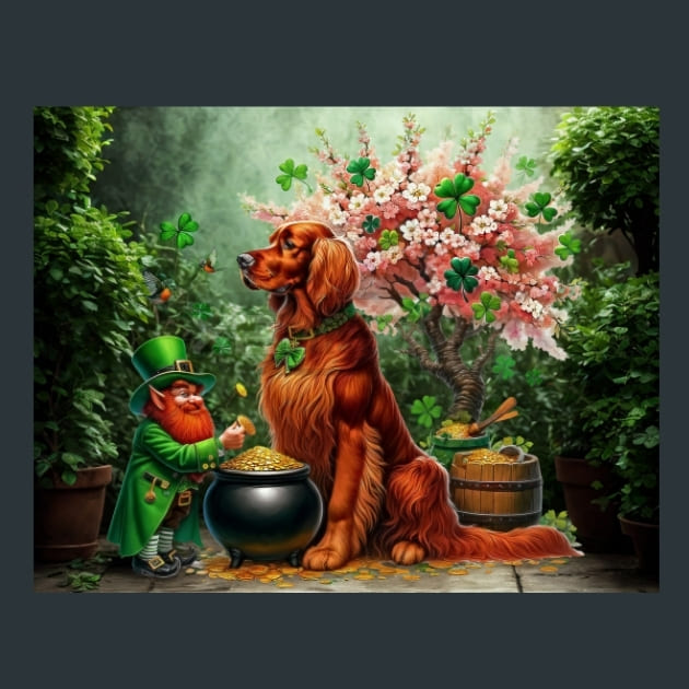 Saint Patricks Day Dog 5 Metal Wall Art and Desktop Mouse Pad by X2Metal