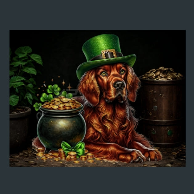 Saint Patricks Day Dog 6 Metal Wall Art and Desktop Mouse Pad by X2Metal