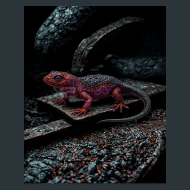 Salamander-Gothic Alchemy Metal Wall Art and Desktop Mouse Pad by X2Metal