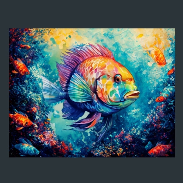 Saltwater Fish 14 Metal Wall Art and Desktop Mouse Pad by X2Metal