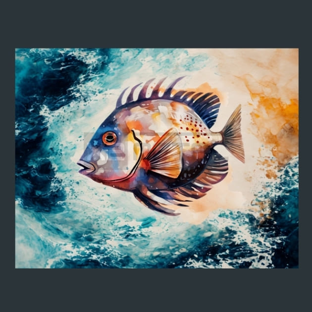 Saltwater Fish 17 Metal Wall Art and Desktop Mouse Pad by X2Metal