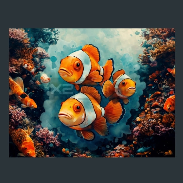 Saltwater Fish 2 Metal Wall Art and Desktop Mouse Pad by X2Metal