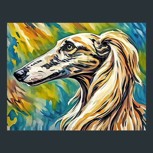 Saluki Persian Greyhound Metal Wall Art and Desktop Mouse Pad by X2Metal