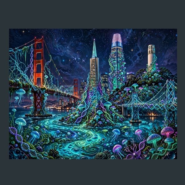 San-Francisco-Bioluminescent-Night-Metal-Print