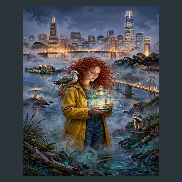 San-Francisco-Keeper-of-Fog-Raccoon-Metal-Print