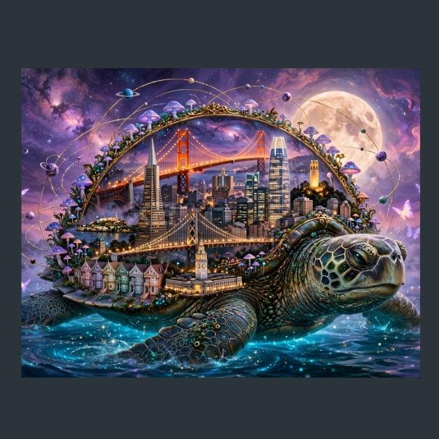 San-Franscisco-Cosmic-Turtle-Metal-Print