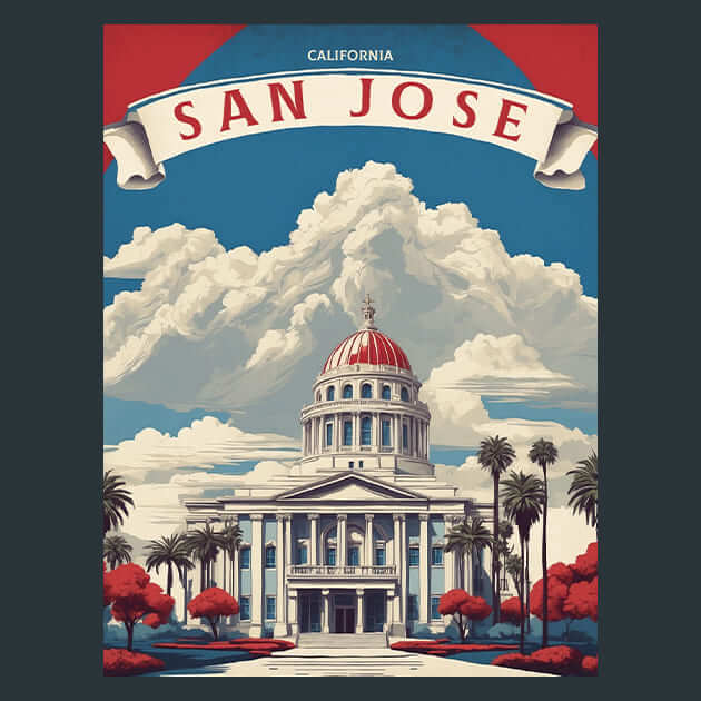 San Jose Metal Wall Art and Desktop Mouse Pad by X2Metal