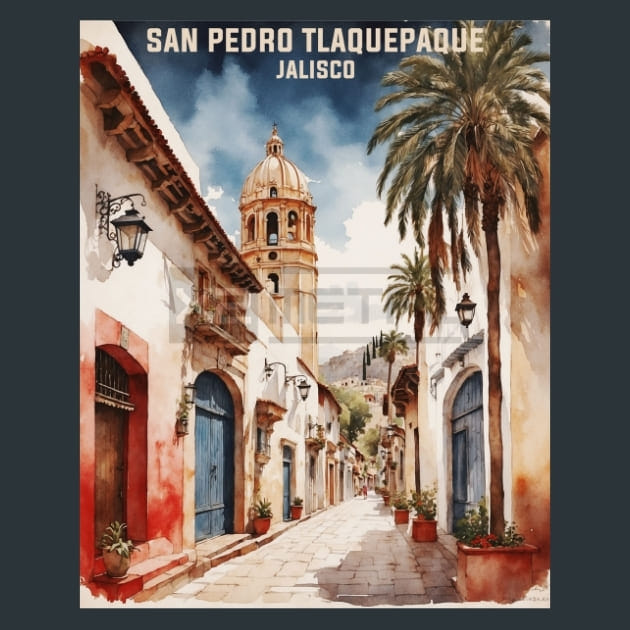 San Pedro Tlaquepaque Jalisco Mexico Metal Wall Art and Desktop Mouse Pad by X2Metal